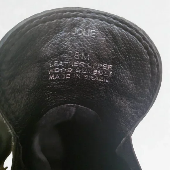 Matisse JOLIE Black Suede Leather Wood Sole Platform Clog Boot Women's Size 8 - Picture 4 of 5